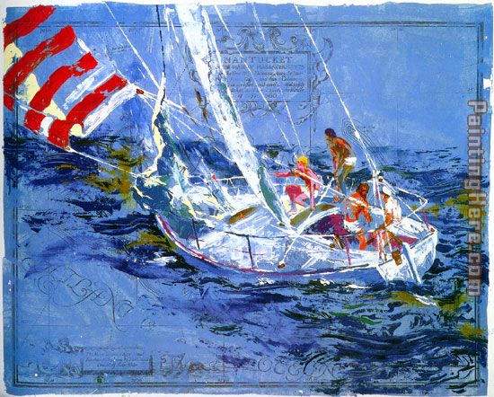 Nantucket Sailing painting - Leroy Neiman Nantucket Sailing art painting